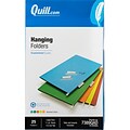 Quill Brand® Hanging File Folders, 1/5-Cut, Legal Size, Assorted, 25/Box (7389QAD)