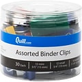 Quill Brand® Mini/Small/Medium Binder Clips, Assorted Colors, 30 Clips/Tub (11509-CC)