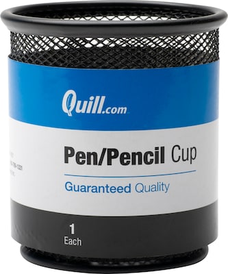 Quill Brand® Wire Mesh Pencil and Pen Cup Holder, Black (25283Q)