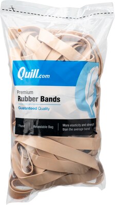 Quill Brand® Premium Rubber Band, #107, 7L x 5/8W, 1 lb Resealable Bag (790107)