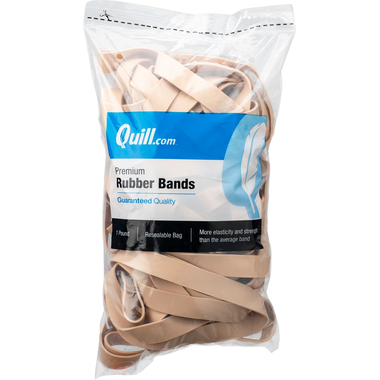 Quill Brand® Premium Rubber Band, #107, 7L x 5/8W, 1 lb Resealable Bag (790107)