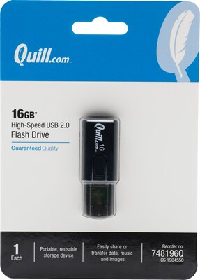 Quill Brand® USB 2.0 Flash Drive; 16GB (EKMMD16GC605QU)