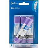 Quill Brand® Washable Glue Sticks, 0.28 oz., Purple (Dries Clear), 4/Pack (25959-QCC)