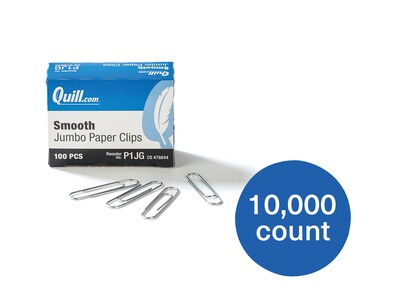 Quill Brand® Jumbo Paper Clips, 10,000/Carton (P1JGCT)
