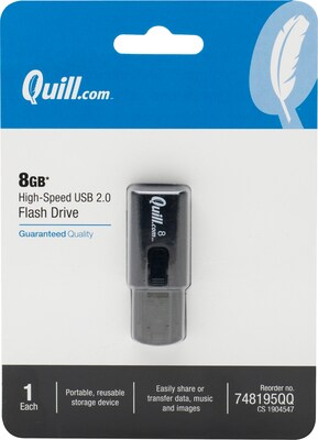 Quill Brand® USB 2.0 Flash Drives; 8GB
