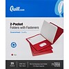 Quill Brand® 2-Pocket Folders With Fasteners Red, 25/Box (712858)