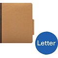 Quill Brand® 2/5-Cut Pressboard Classification Folders with Pockets, 2-Partitions, 6-Fasteners, Letter, Kraft, 15/Box (730037)