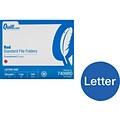 Quill Brand® File Folders, Straight-Cut, Letter Size, Red, 100/Box (7409RD)