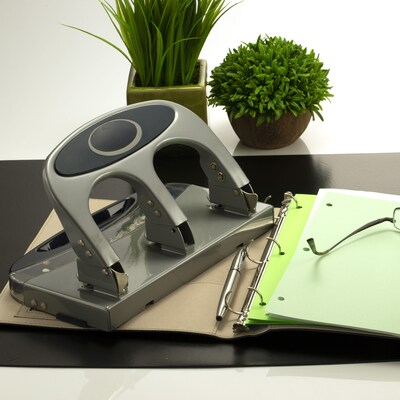 Officemate Deluxe 3-Hole Punch, 45 Sheet Capacity, Silver (90100)