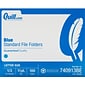 Quill Brand® File Folders, Assorted Tabs, 1/3-Cut, Letter Size, Blue, 100/Box (740913BE)