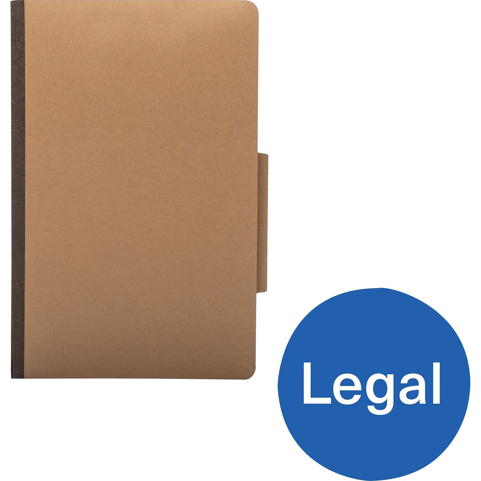 Quill Brand® 2/5-Cut Pressboard Classification Folders with Pockets, 2-Partitions, 6-Fasteners, Legal, Kraft, 15/Box (730049)
