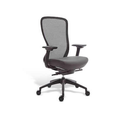 Union & Scale™ Workplace2.0™ Ergonomic Ayalon Mesh Back Fabric Swivel Task Chair, Black/Gray (UN59409)