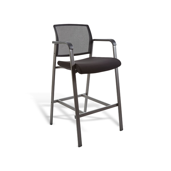 Union & Scale™ Prestige Esler Casual Fabric/Mesh Drafting Stool, Black (UN28356)