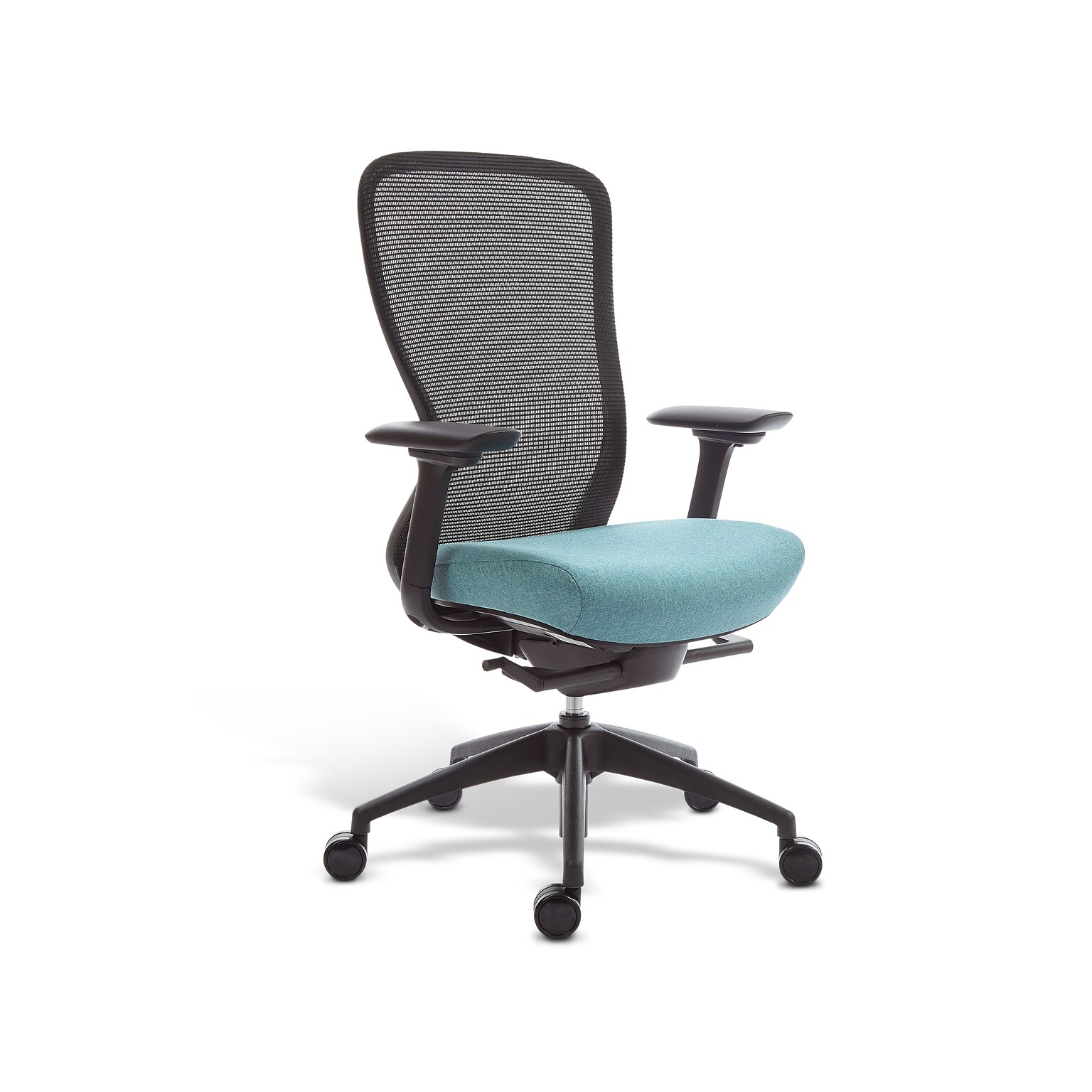 Workplace2.0™ Ayalon Mesh Back Fabric Task Chair, Black/Teal (UN59410)