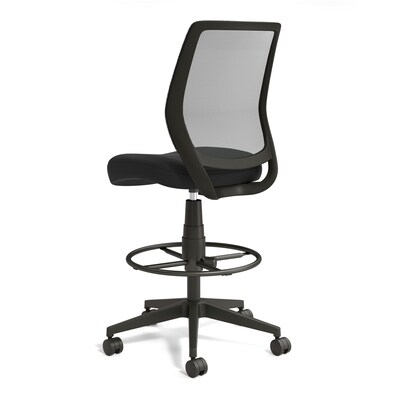Essentials™ Mesh Back Fabric Drafting Stool, Black (UN59386)
