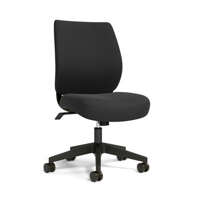 Staples® Essentials Ergonomic Fabric Swivel Task Chair, Black (UN59380)