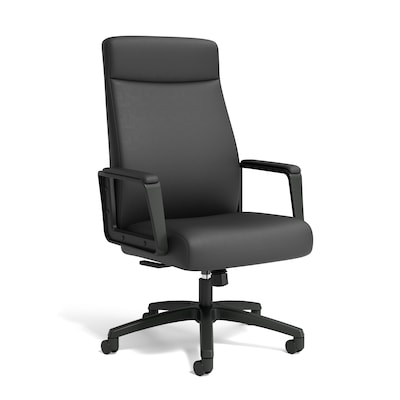 Union & Scale™ Prestige™ Bonded Leather Manager Chair, Black (UN59408)