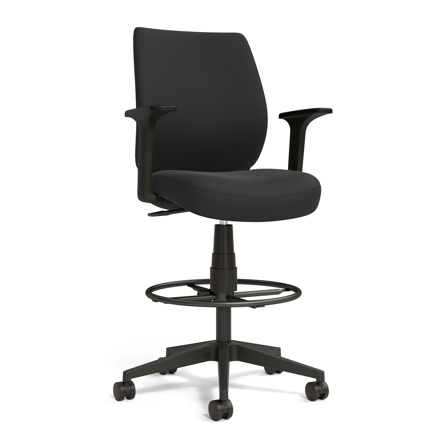 Essentials™ Fabric Drafting Stool, Black (UN59388)