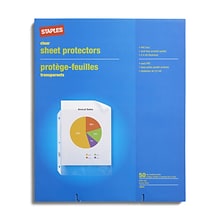 Staples Medium Weight Sheet Protectors, 8-1/2 x 11, Clear, 50/Box (10519-CC)