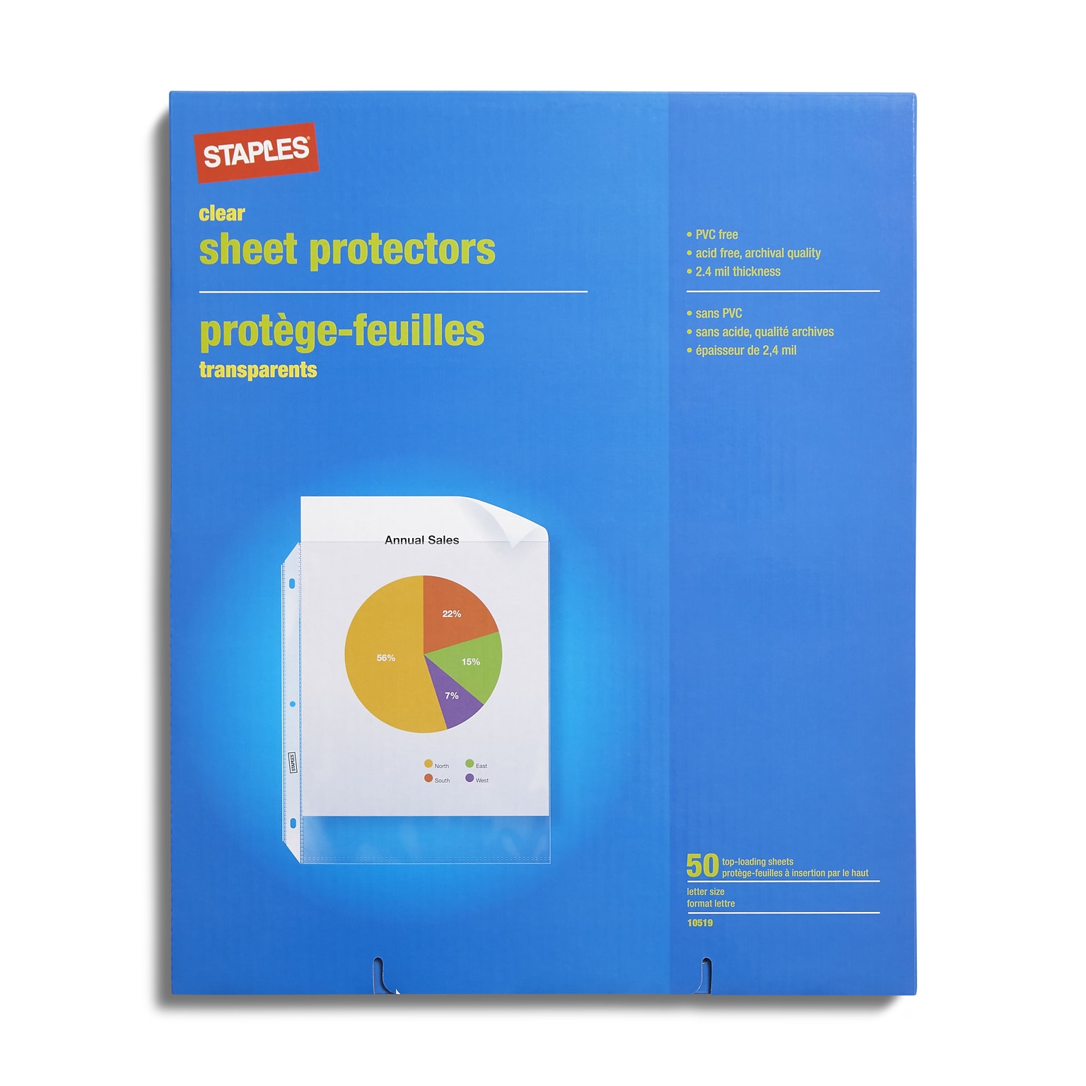 Staples Medium Weight Sheet Protectors, 8-1/2 x 11, Clear, 50/Box (10519-CC)