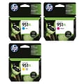 HP 951 Cyan/Magenta/Yellow High Yield Ink Cartridge, 3/Pack