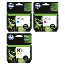 HP 951 Cyan/Magenta/Yellow High Yield Ink Cartridge, 3/Pack