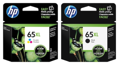 HP 65 Black/Tri-Color High Yield Ink Cartridge, 2/Pack