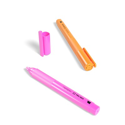 TRU RED™ Pocket Highlighter with Grip, Chisel Tip, Assorted, 5/Pack (TR54584)