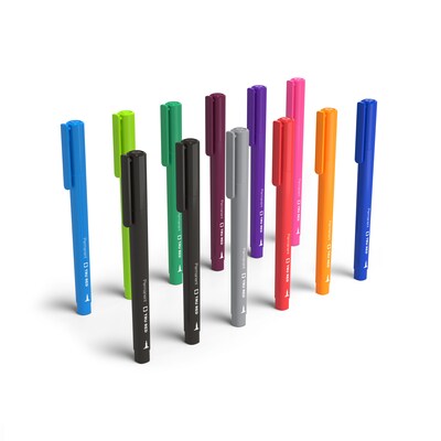 TRU RED™ Pen Permanent Markers, Ultra Fine Tip, Assorted, 12/Pack (TR54531)