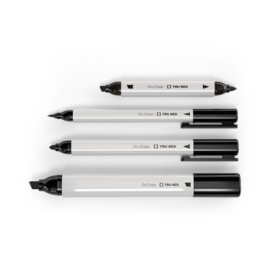 TRU RED™ Dry Erase Markers, Chisel Tip, Assorted, 4/Pack (TR61456/TR54561)