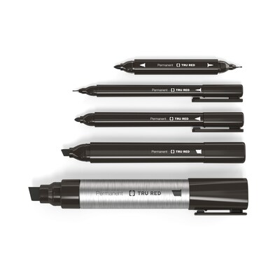 TRU RED™ Permanent Marker, Fine Tip, Blue, 12/Pack (TR54536)