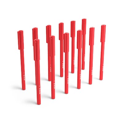 TRU RED™ Ballpoint Pen, Medium Point, 1.0mm, Red, Dozen (TR52859)