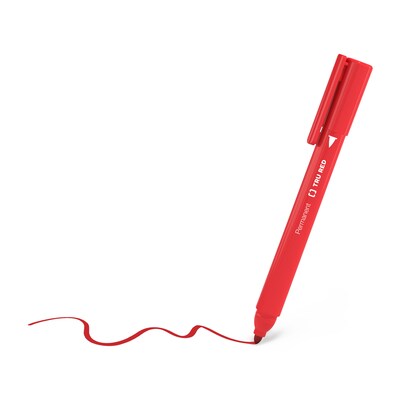 TRU RED™ Permanent Marker, Fine Tip, Red, 12/Pack (TR54539)