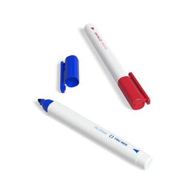 TRU RED™ Pen Dry Erase Markers, Fine Tip, Assorted, 8/Pack (TR54564)