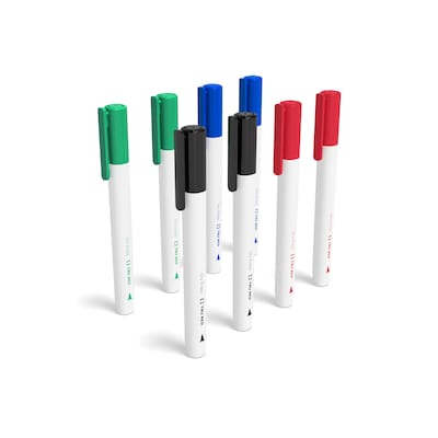 TRU RED™ Tank Dry Erase Markers, Chisel Tip, Assorted, 12/Pack