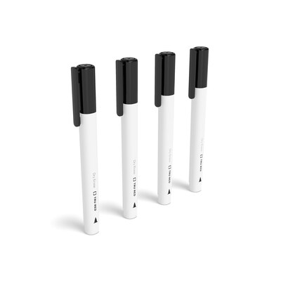 TRU RED™ Dry Erase Markers, Fine Tip, Black, 4/Pack (TR61460/TR54560)