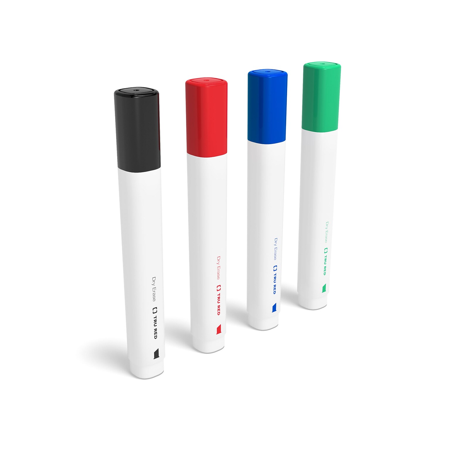 TRU RED™ Dry Erase Markers, Chisel Tip, Assorted, 4/Pack (TR61456/TR54561)