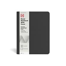 TRU RED™ Medium Folio Soft Cover Ruled Notebook, Black (TR54993)