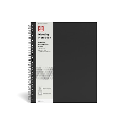 TRU RED™ Large Soft Cover Meeting Notebook, Black (TR54985)