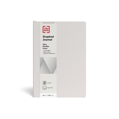 TRU RED™ Medium Ultra Flexible Cover Graph Journal, Gray (TR54766)