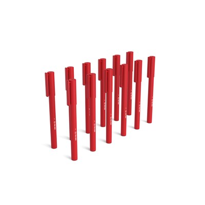 TRU RED™ Quick Dry Gel Pens, Medium Point, 0.7mm, Red, Dozen (TR54482)