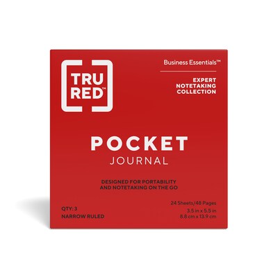 TRU RED™ Pocket Journal, Assorted Colors (TR58426)