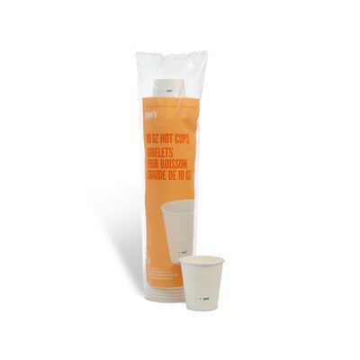 Perk™ Paper Hot Cups, 10 oz., White, 50/Pack (PK59143)