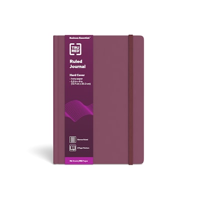 TRU RED™ Medium Hard Cover Ruled Journal, 5 1/2 x 8, Purple (TR55733)