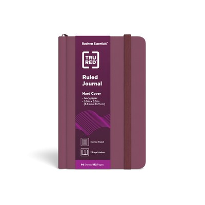 TRU RED™ Small Hard Cover Ruled Journal, Purple (TR55736)
