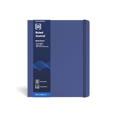 TRU RED™ Large Hard Cover Ruled Journal, Blue (TR55581)