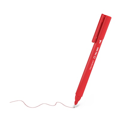 TRU RED™ Pen Permanent Markers, Fine Tip, Black, 5/Pack (TR54524)