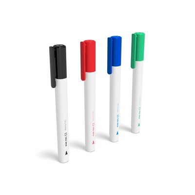 TRU RED™ Dry Erase Markers, Fine Tip, Assorted, 4/Pack (TR61457/TR54562)