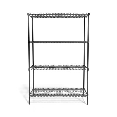 Coastwide Professional™ 4-Shelf Wire Unit, 48W, Black (CW25476)