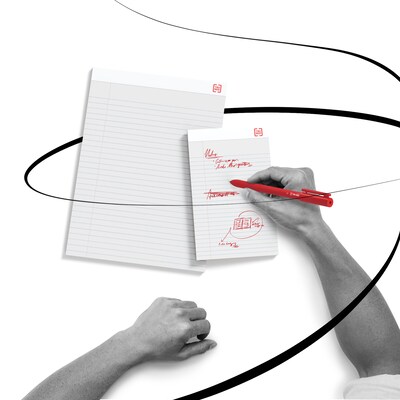 TRU RED™ Notepad 8.5" x 11.75", Narrow Ruled, White, 100 Sheets/Pad, Each (TR57345)